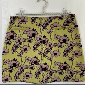 Zara Floral Mini Skirt - Pink and Green